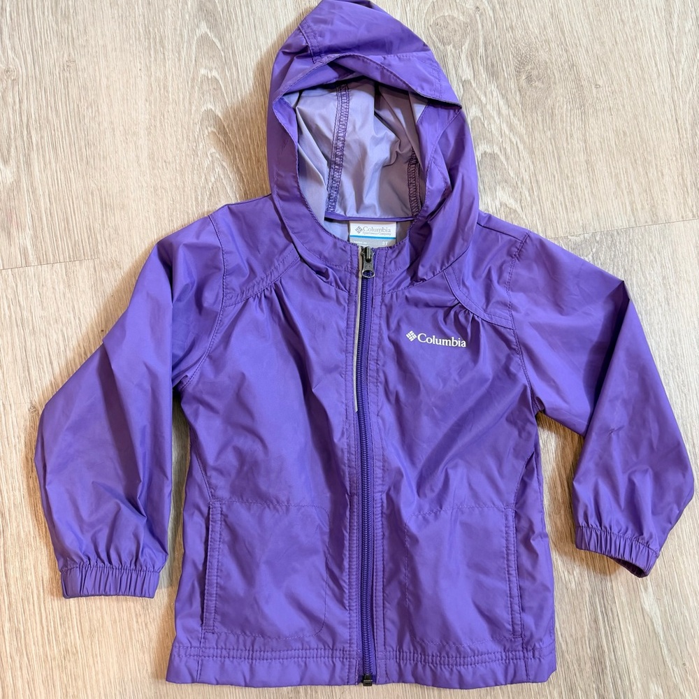 Columbia Purple Hooded Windbreaker/ Rain Jacket